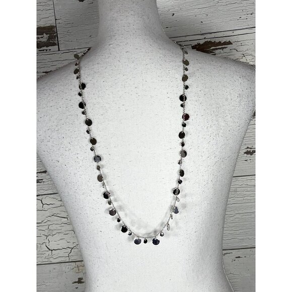 LIA SOPHIA RETIRED Panorama Reflection Necklace & Bracelet Set Silver Discs EUC - Picture 1 of 5
